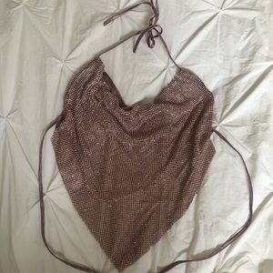 Pink cowl neck halter top!